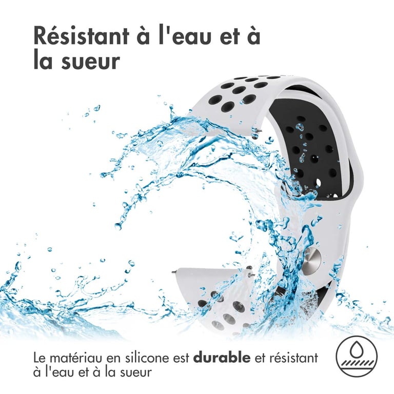 Bracelet sport 22mm en silicone bicolore - vue 5