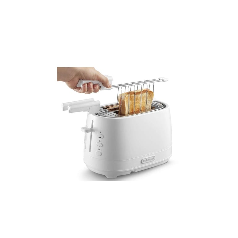 Grille-pain 2 tranches DeLonghi CTLAP2203.W Blanc 550 W - Neuf