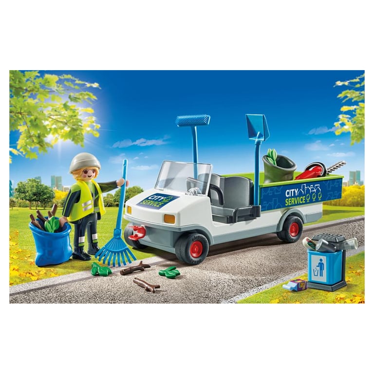 PLAYMOBIL 71433 Agent entretien avec véhicule électrique City Action Dès - vue 3