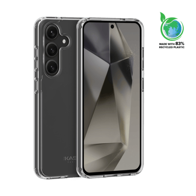Carcasa híbrida invisible fabricada con un 83% de plástico reciclado para Samsung Galaxy S25+ 5G, Transparente