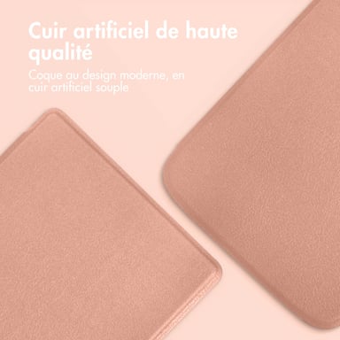 imoshion Étui de liseuse portefeuille Slim Soft pour Pocketbook Touch Lux 5 / HD 3 / Basic Lux 4 / Vivlio Lux 5 - Rose Doré