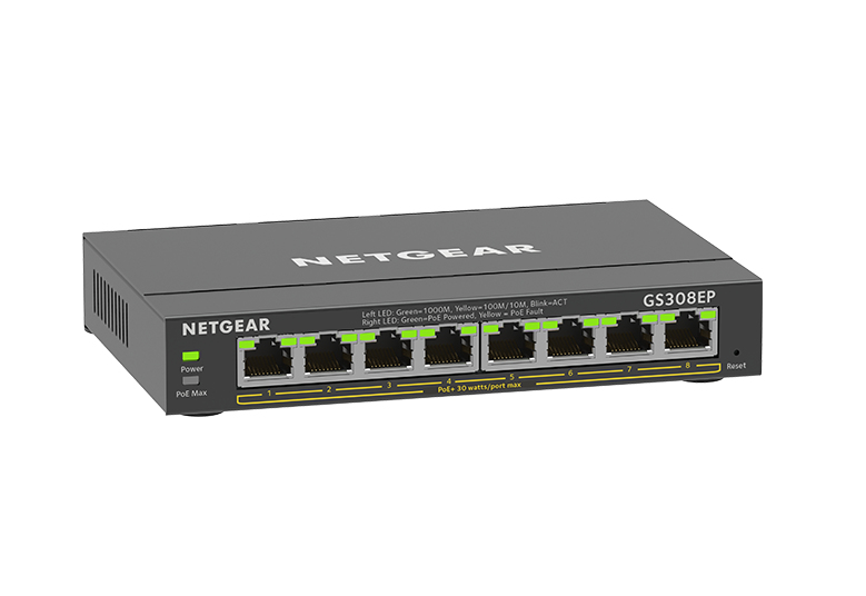 NETGEAR GS308EP Géré L2L3 Gigabit Ethernet 101001000 Connexion Ethernet supportant 'alimentation via ce port PoE Neuf - vue 3