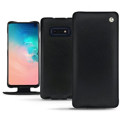 Funda de piel Samsung Galaxy S10E - Solapa vertical - Negro - Piel saffiano