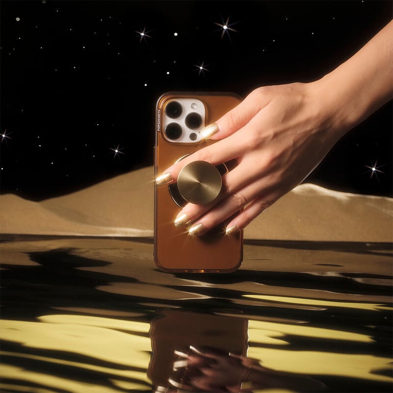 PopGrip PopSockets compatible MagSafe Aluminum radial Gold - vue 4