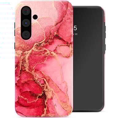 Selencia Coque arrière Vivid pour Samsung Galaxy A55 - Rosy Marble