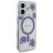 Étui Guess Resin Flowers Glitter MagSafe pour iPhone 16 violet
