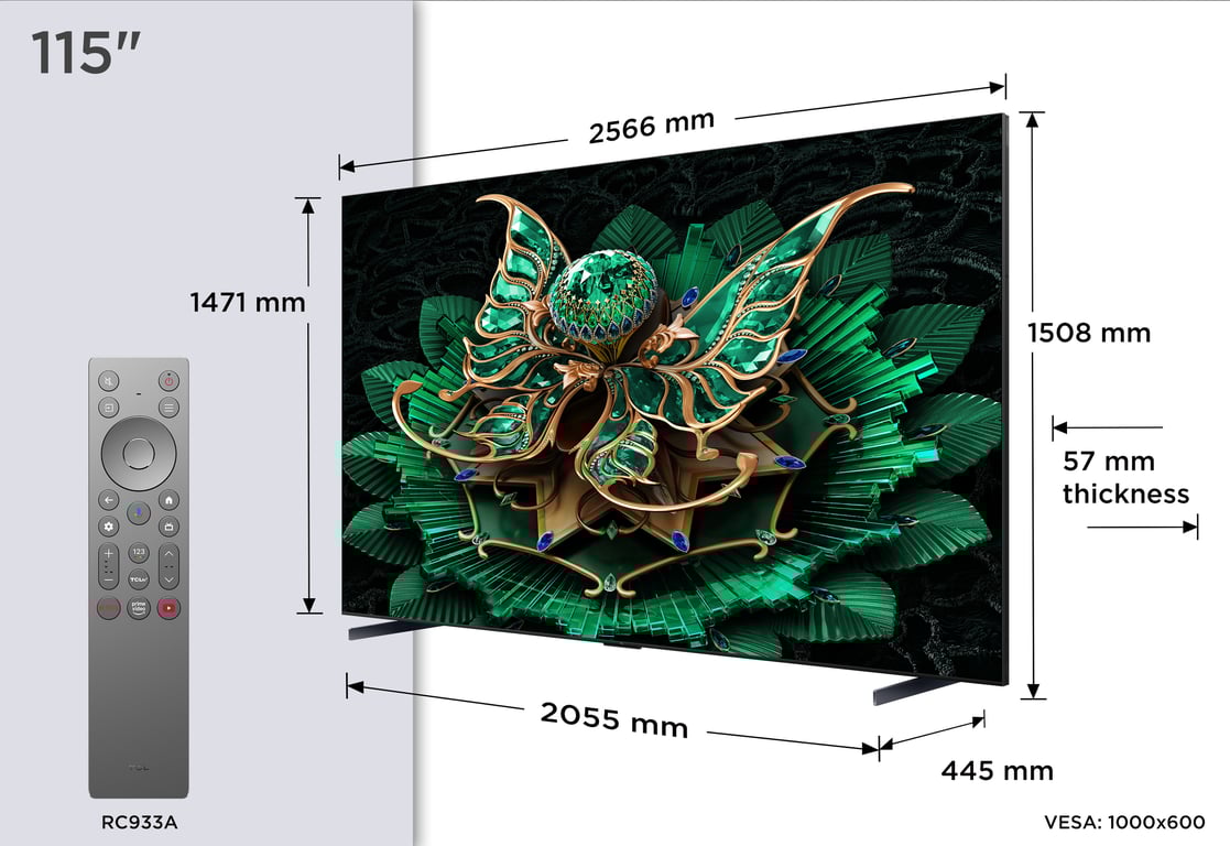 TCL 115C7K TV 2 92 115 4K Ultra HD Smart TV Wifi 3000 cdm² Neuf - vue 2