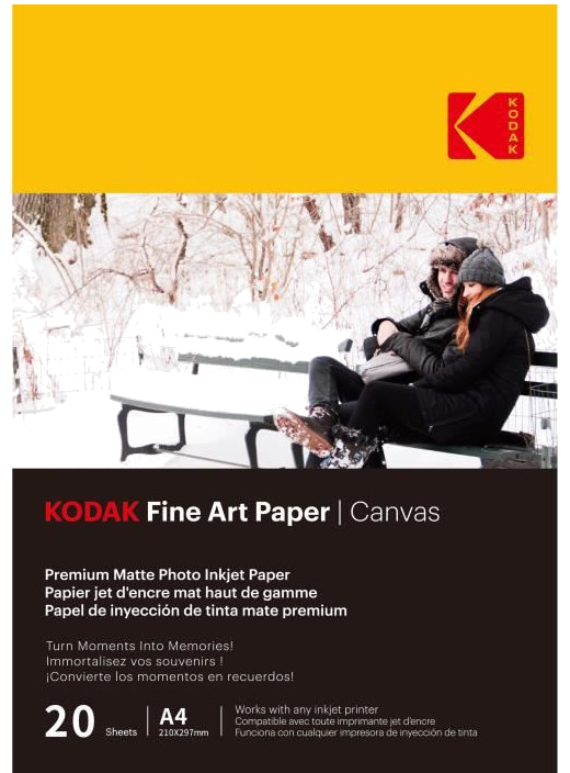 KODAK - 20 feuilles de papier photo 230g/m², mat, Format A4 (21x29,7cm), Impression Jet d'encre effe