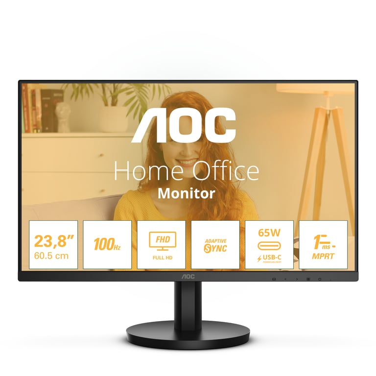 AOC 24B3CA2 écran plat de PC 60,5 cm (23.8 ) 1920 x 1080 pixels Full HD LED Noir - Neuf