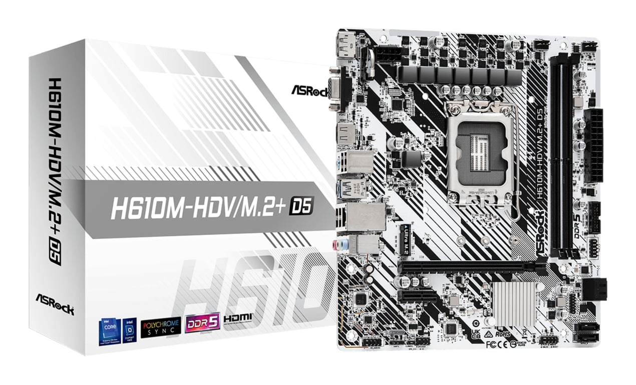 Asrock H610M HDV/ .2+ D5 Intel H610 LGA 1700 micro ATX Neuf