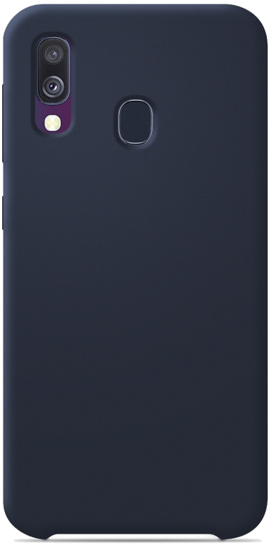 Coque silicone unie compatible Soft Touch Bleu nuit Samsung Galaxy A40