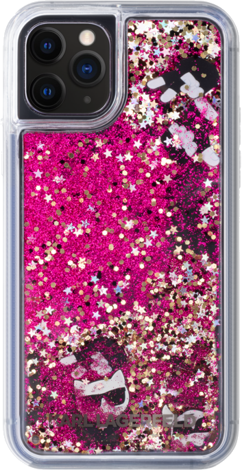 Coque Karl Lagerfeld Bling Bling avec breloques flottantes pour Apple iPhone 11 Pro, Rose