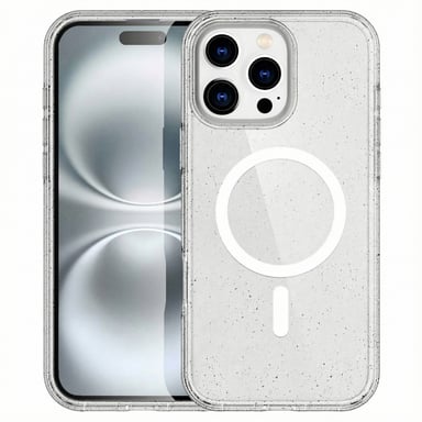 imoshion Coque Pailletée avec MagSafe pour Apple iPhone 16 Pro Max - Paillettes Transparent