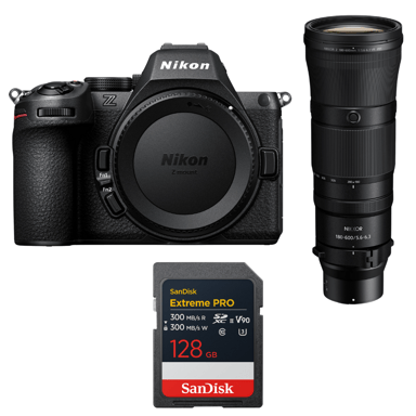 Appareil photo hybride Nikon Z5 II + 180-600mm f/5.6-6.3 VR + 1 SanDisk 128GB Extreme PRO UHS-II + Ebook ''20 astuces pour des images qui claquent''