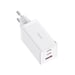 Chargeur GaN PD / QC port 2x USB et 1x USB-C ?65W avec Câble 1m 100W Blanc