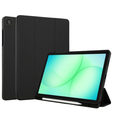 Accezz Coque tablette portefeuille Smart Silicone pour Samsung Galaxy Tab A11 Plus / A9 Plus - Noir