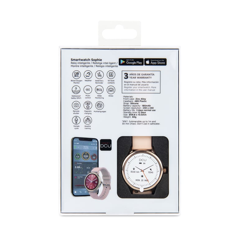 DCU Advance Tecnologic 34157090 smartwatche et montre de sport 3 07 cm 1.21 LCD 39 mm Numérique 240 x 240 pixels Écran tactile Or Neuf - vue 3