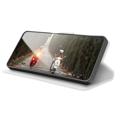 Zanaé Funda tipo cartera para Samsung A42 5G con soporte y lengüeta magnética Blanco