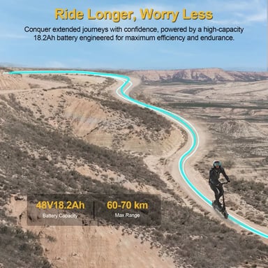 Trottinette Électrique X5S | Vitesse Max 50 km/h | Autonomie 75 km | Moteur 1000W*2 | Batterie 48V 18.2Ah | Pneus 10 Pouces