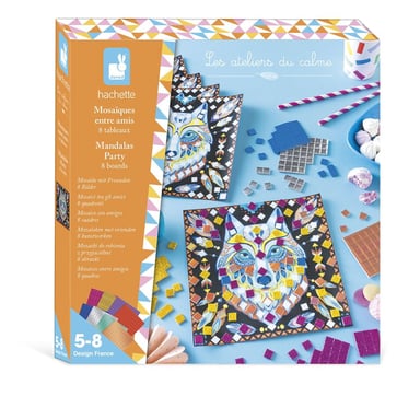 Kit mosaïque créatif Janod Mandalas Party 8 tableaux, 8 couleurs, 20 x 20 cm Multicolore - Neuf