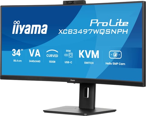 iiyama ProLite XCB3497WQSNPH-B1 écran plat de PC 86,4 cm (34'') 3440 x 1440 pixels UltraWide Quad HD LED Noir