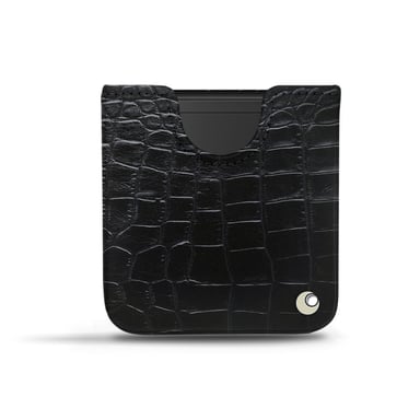 Pochette cuir Samsung Galaxy Z Flip -  - Noir - Cuir Abaca
