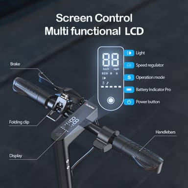 iScooter i9S Scooter électrique 10 pouces 500W Moteur EScooter 36V 10Ah Fissuré Vitesse maximale 35km/h Écran LCD Contrôle APP Scooter électrique