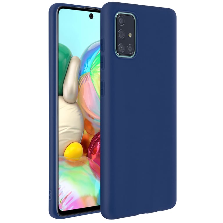 Carcasa protectora Samsung Galaxy A71 de Imak Silicona Flexible – Azul oscuro