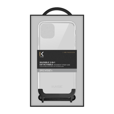 Borsa a tracolla invisibile e staccabile 2 in 1 per Apple iPhone 11, nero notte