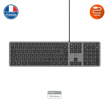 Clavier filaire Slim finition métal - Space Grey - AZERTY