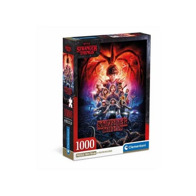 Puzzle 1000 pièces Clementoni Stranger Things Compact 70 x 50 cm Multicolore - Neuf