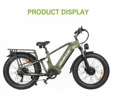 Bicicleta Eléctrico BAOLUJIE DP-2401 | Motor 1000W*2 | Batería 48V20Ah | Neumáticos de 24 Pulgadas | Velocidad Máx 55 km/h | Autonomía 60 km | Verde