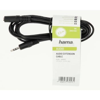 Hama 00205104 câble audio 2,5 m 3,5mm Noir