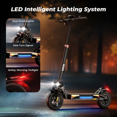 iScooter - Trottinette électrique iX4 avec pneus tout-terrain de 10 pouces, moteur 800 W, batterie 48 V 15 Ah, vitesse de pointe de 45 km/h, autonomie de 45 km, contrôle par application