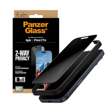 Vetro Temperato per iPhone 17 Pro Privacy Ultra Wide Fit con EasyAligner Antishock
