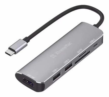 XtremeMac dockingstation USB Tipo C 5000 Mbit/s Gris