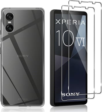 Sony Xperia 10 VI 5G funda TPU protección y cristal completo negro
