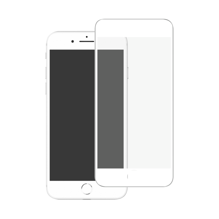 Protection d'écran en verre trempé Bord à Bord Incurvé pour Apple iPhone 6/6s/7/8, Blanc
