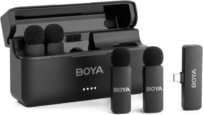 Sistema de Micrófono Inalámbrico BOYA BY-V4 - Calidad de Audio Profesional de 4 Canales con Reducción de Ruido
