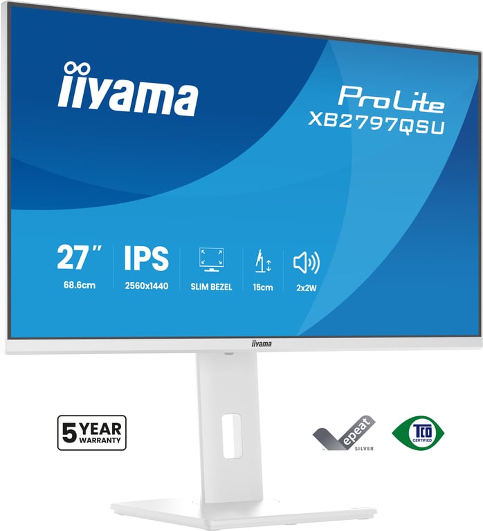 iiyama ProLite XB2797QSU-W1 écran plat de PC 68,6 cm (27 ) 2560 x 1440 pixels Quad HD LED Blanc - Neuf