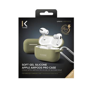 Custodia Apple AirPods Pro in morbido silicone gel, verde oliva