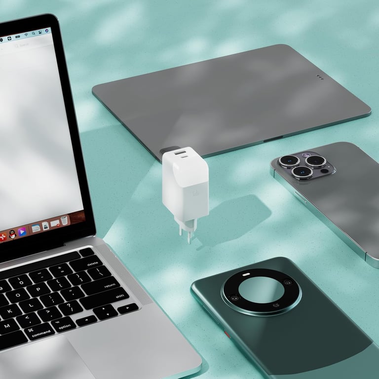Adaptateur Secteur Double Ports Charge Rapide Port USB et USB C Idéal pour Charger Téléphones Tablette Ordinateur avec Lumière Tactile on Off Xoopar Ice G Neuf - vue 3