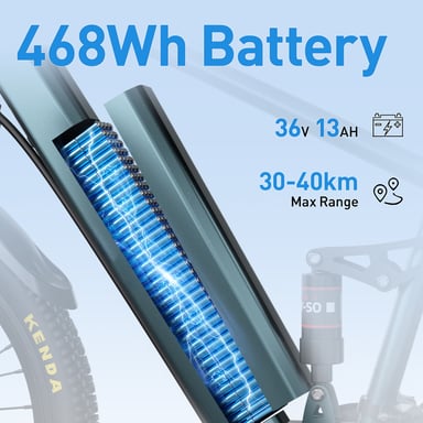 Vélo électrique Aairsk GT900 26 pouces, moteur 250 W, batterie 36 V 13 Ah, double suspension