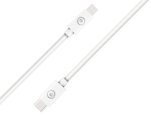 Câble USB C/Lightning 1,2m Blanc - 100% Plastique recyclé Bigben