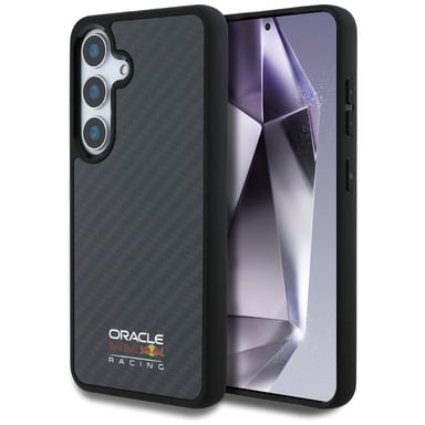 Étui Red Bull Carbon Fiber Logo MagSafe pour Samsung Galaxy S25, noir