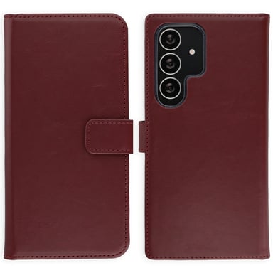 Selencia Étui portefeuille en cuir véritable pour Samsung Galaxy S25 Ultra - Burgundy