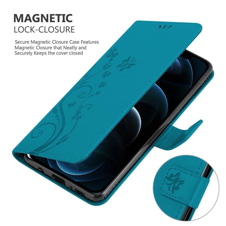 Funda de Piel tipo Bolsillo con MagSafe para iPhone 12 y 12 Pro Azul