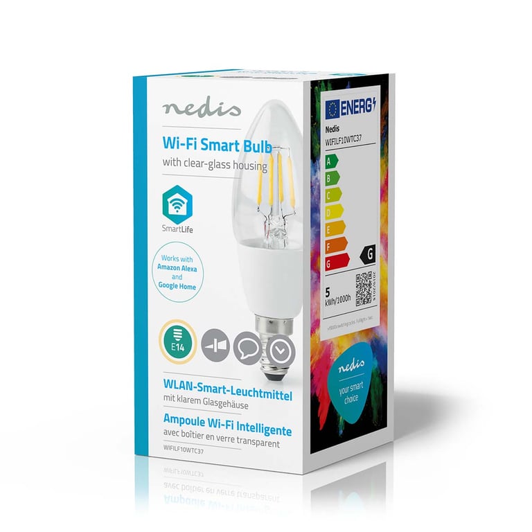 Ampoule à Filament Connectée Wi Fi LED 400lm E14 en Forme de Bougie Neuf - vue 4