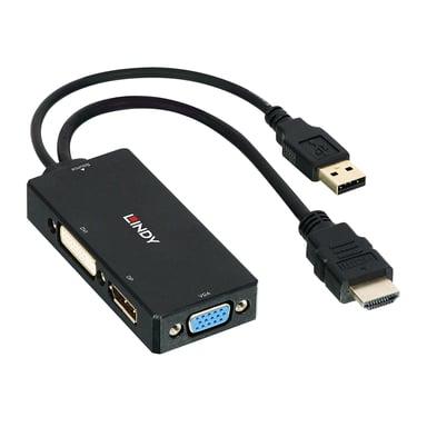 Lindy Convertisseur HDMI vers DisplayPort, DVI et VGA - Neuf