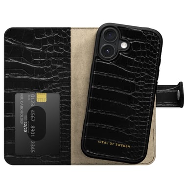 iDeal of Sweden Magnet Wallet+ Étui portefeuille pour Apple iPhone 17 - Black Croco